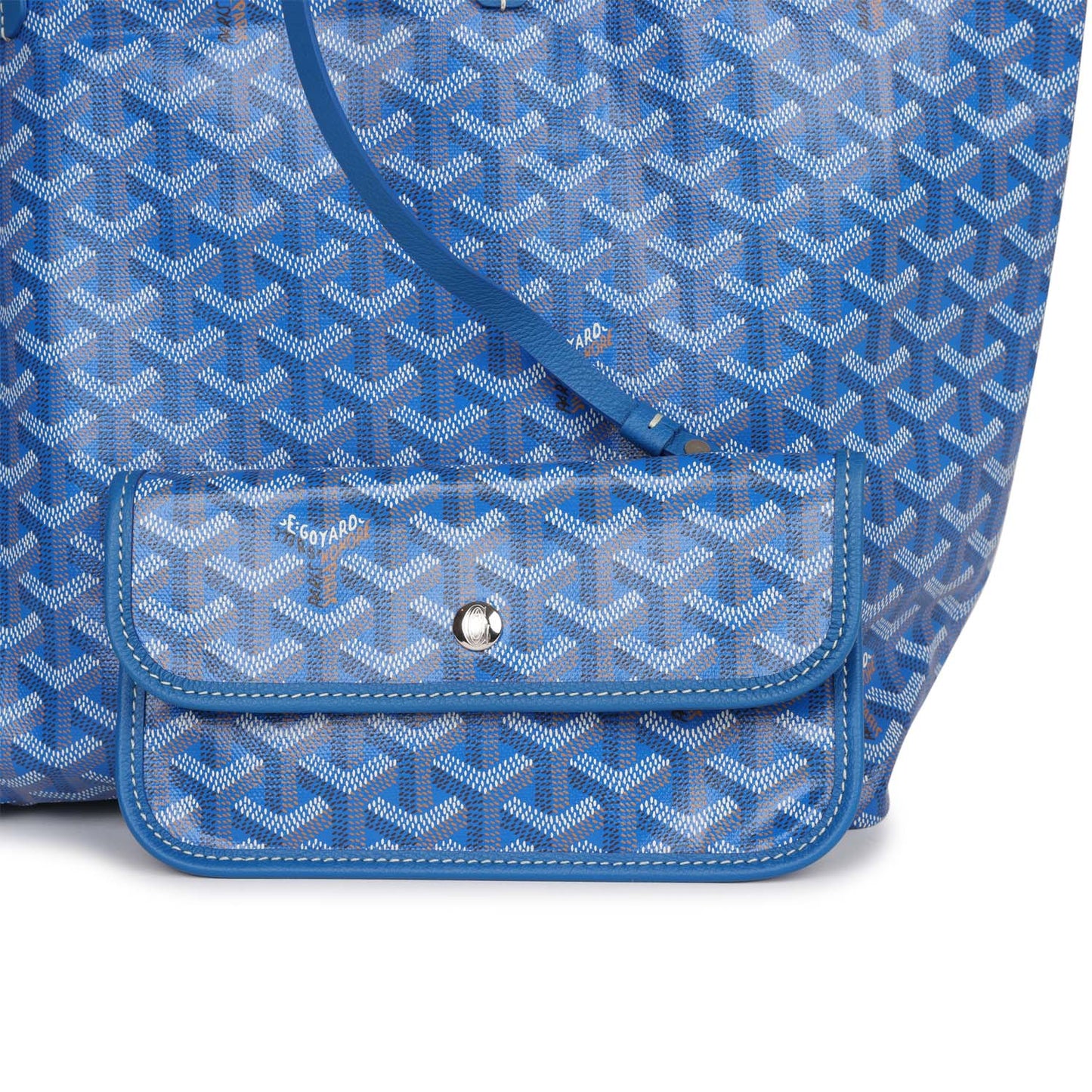 Goyard Goyardine Sky Blue St. Louis PM Tote Bag Palladium Hardware