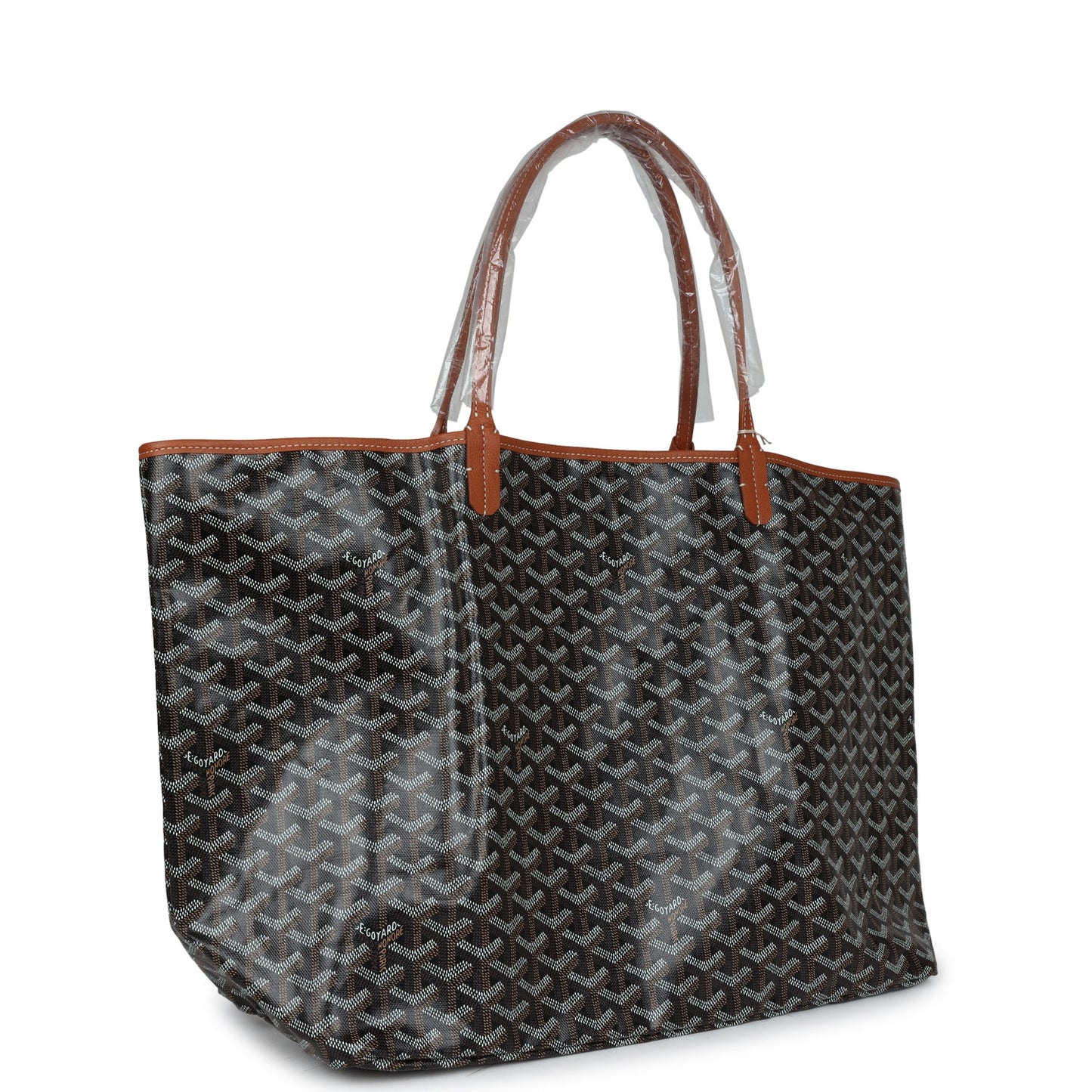 Goyard Goyardine Black and Brown Saint Louis GM Tote Bag Palladium Hardware