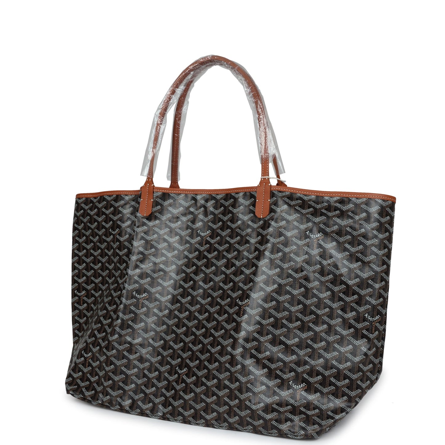 Goyard Goyardine Black and Brown Saint Louis GM Tote Bag Palladium Hardware