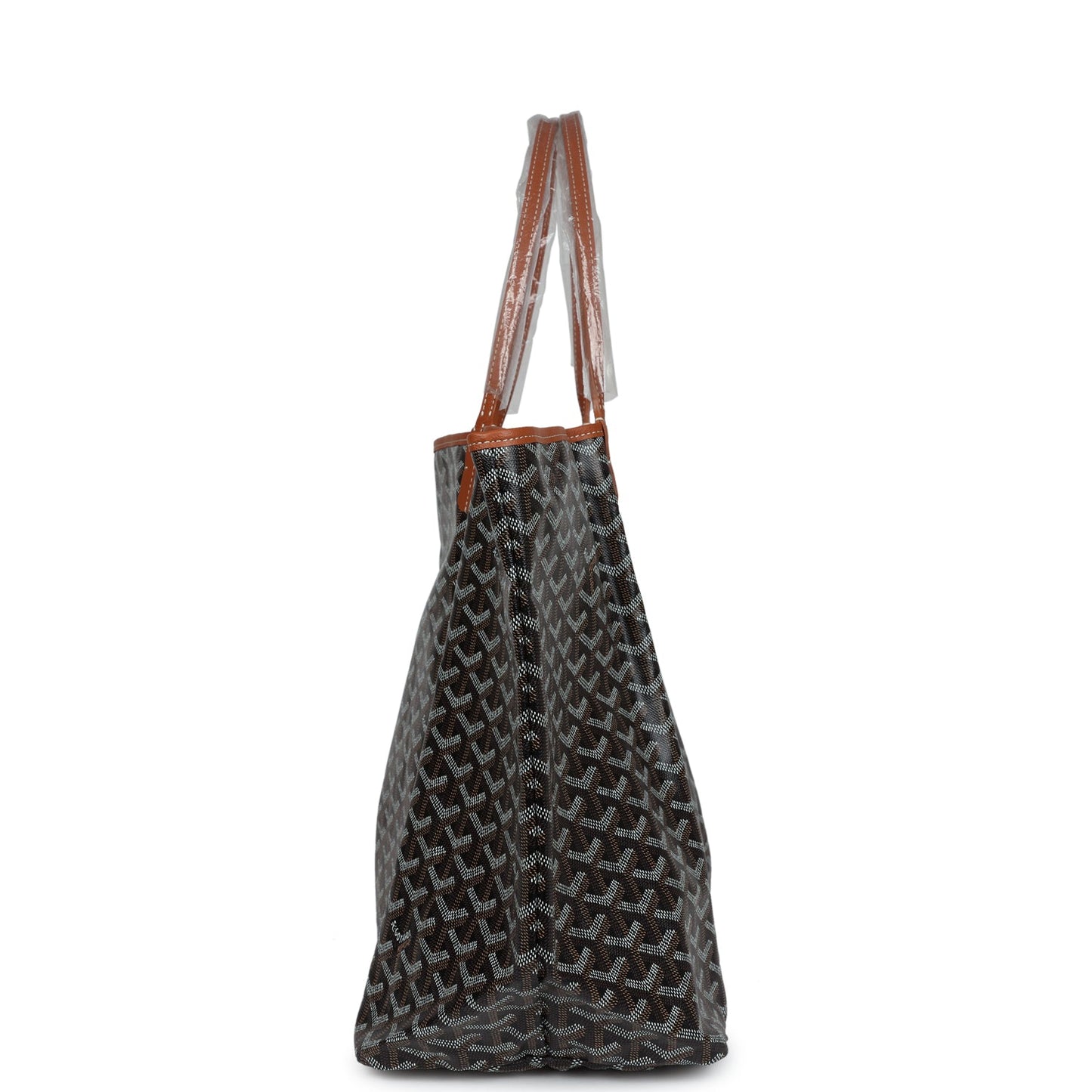 Goyard Goyardine Black and Brown Saint Louis GM Tote Bag Palladium Hardware