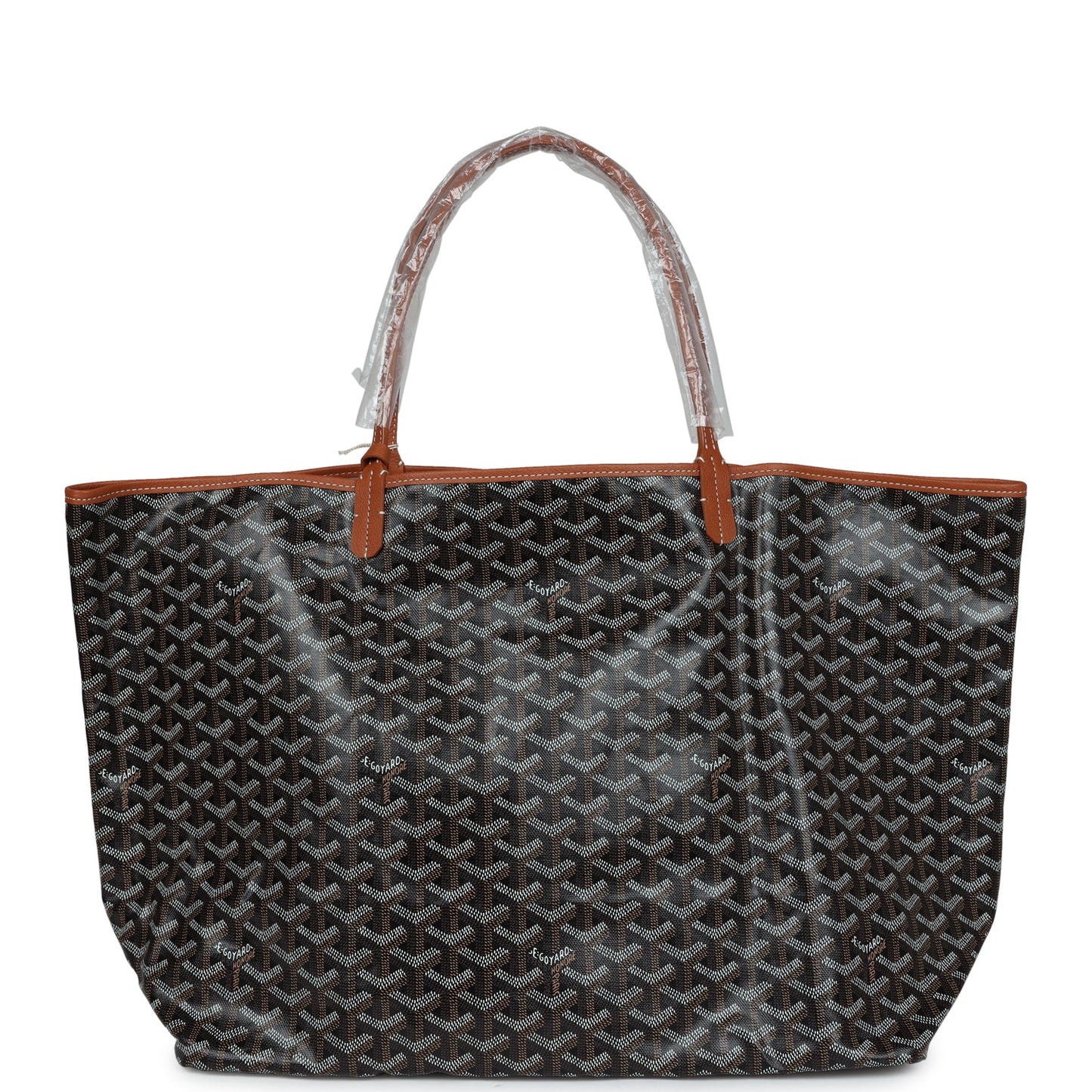 Goyard Goyardine Black and Brown Saint Louis GM Tote Bag Palladium Hardware