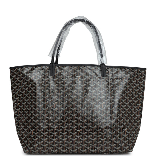 Goyard Goyardine Black Saint Louis GM Tote Bag Palladium Hardware