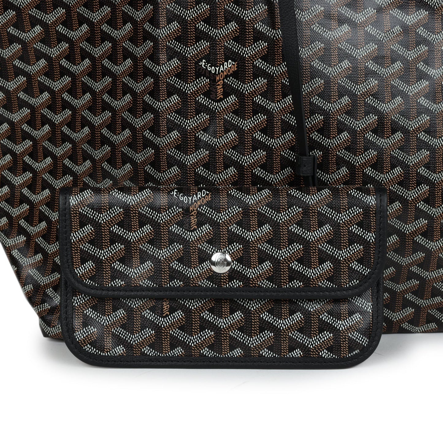 Goyard Goyardine Black Saint Louis GM Tote Bag Palladium Hardware