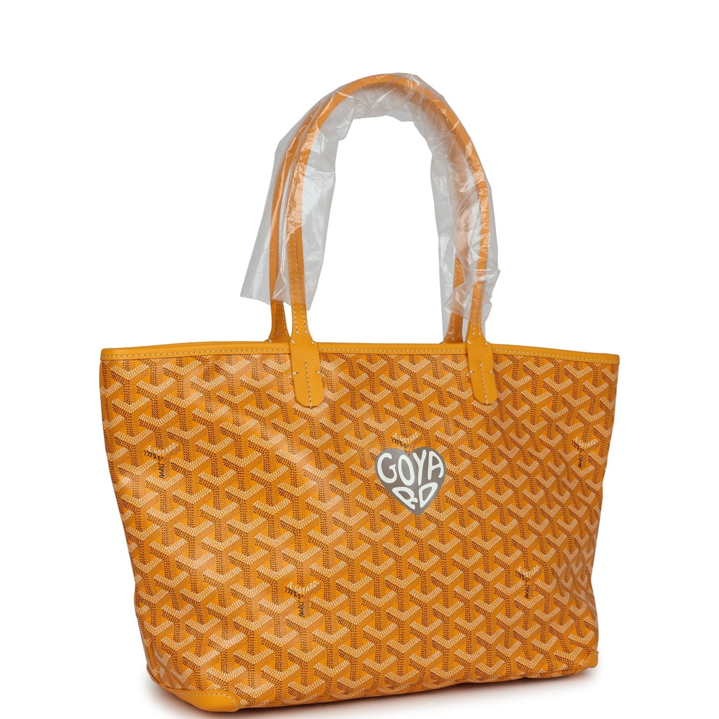 Goyard Goyardine Yellow Hand-Painted Artois PM Tote Bag Palladium Hardware