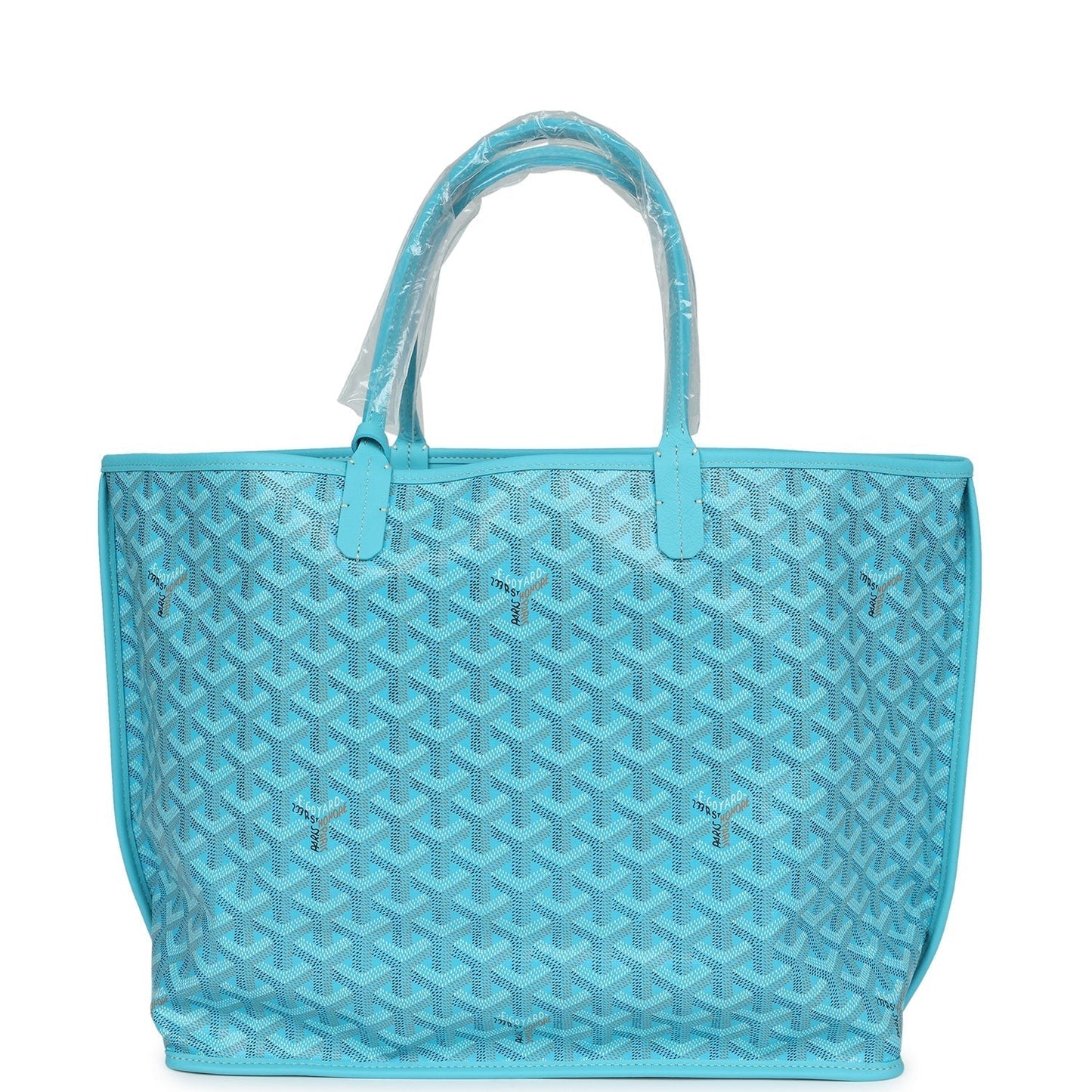 Goyard Goyardine Turquoise Anjou PM Embroidered Seahorse Bag Palladium Hardware