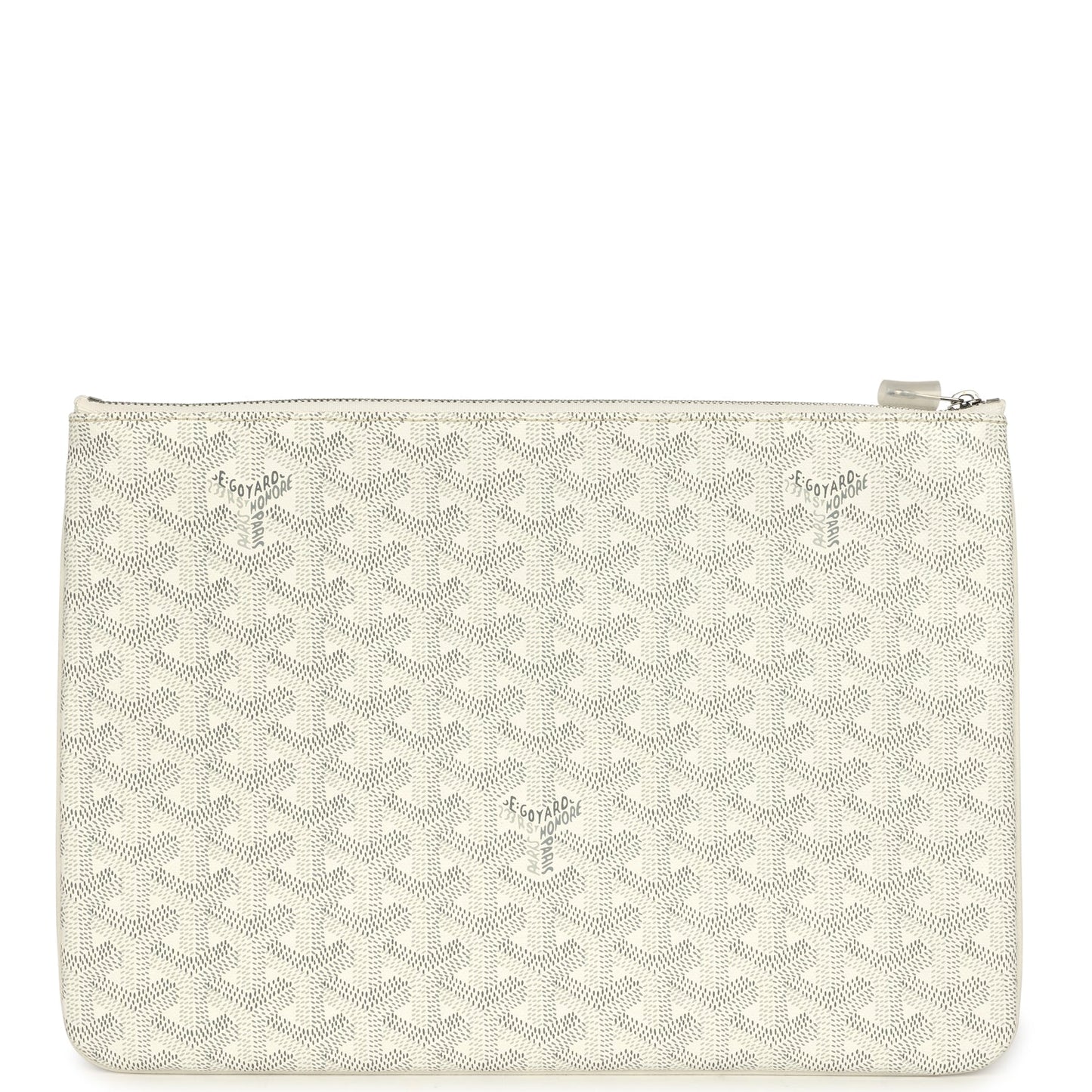 Goyard Goyardine White Senat MM Pouch Palladium Hardware