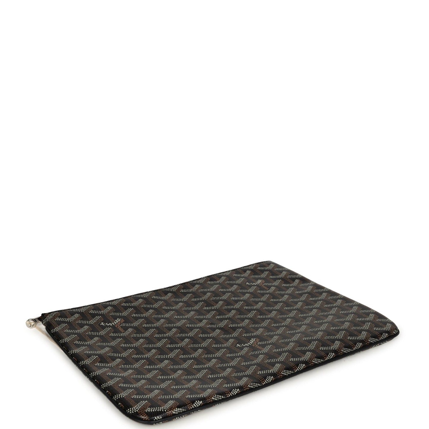 Goyard Goyardine Black Senat MM Pouch Palladium Hardware