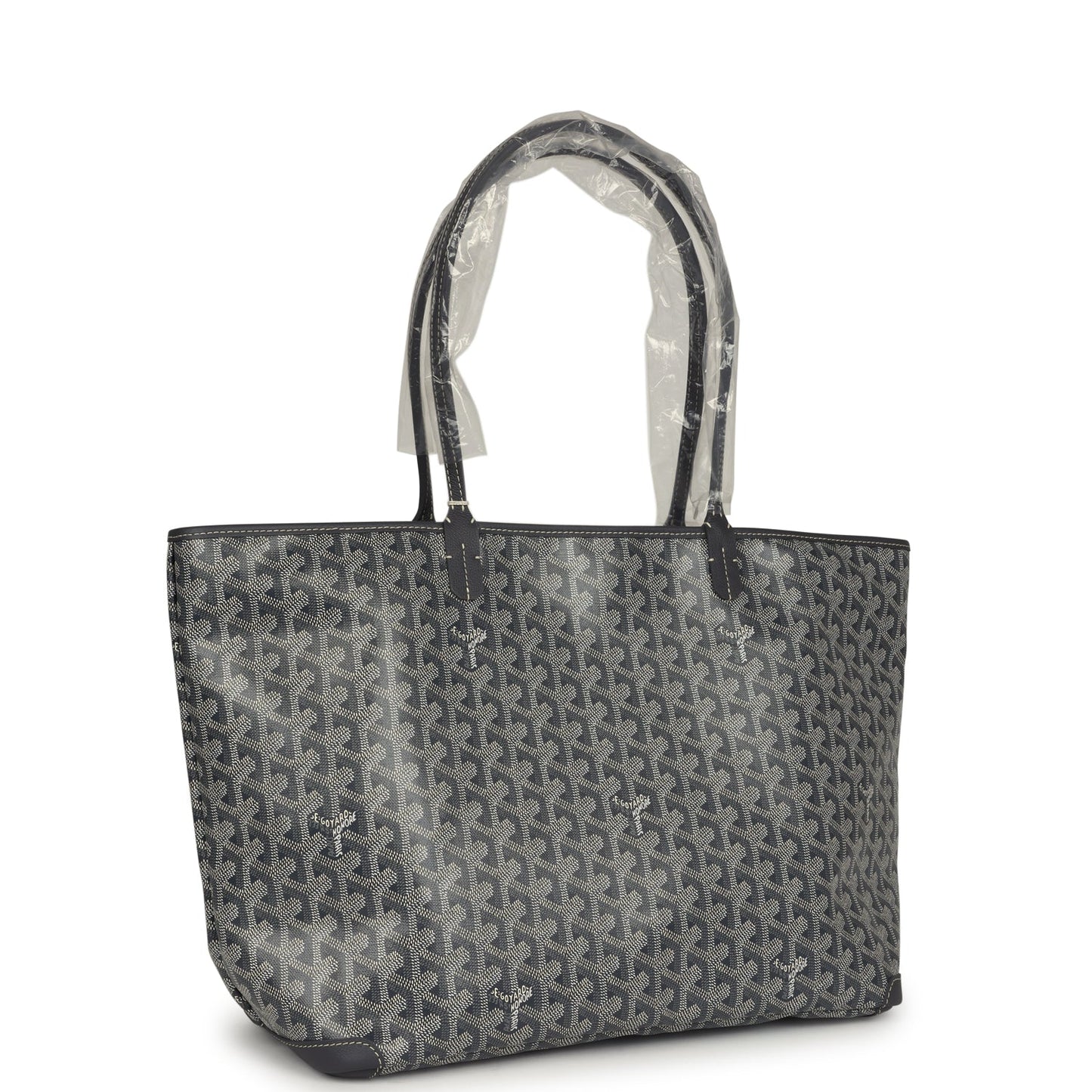 Goyard Artois Tote MM Grey Goyardine Canvas & Chevroches Calfskin Palladium Hardware