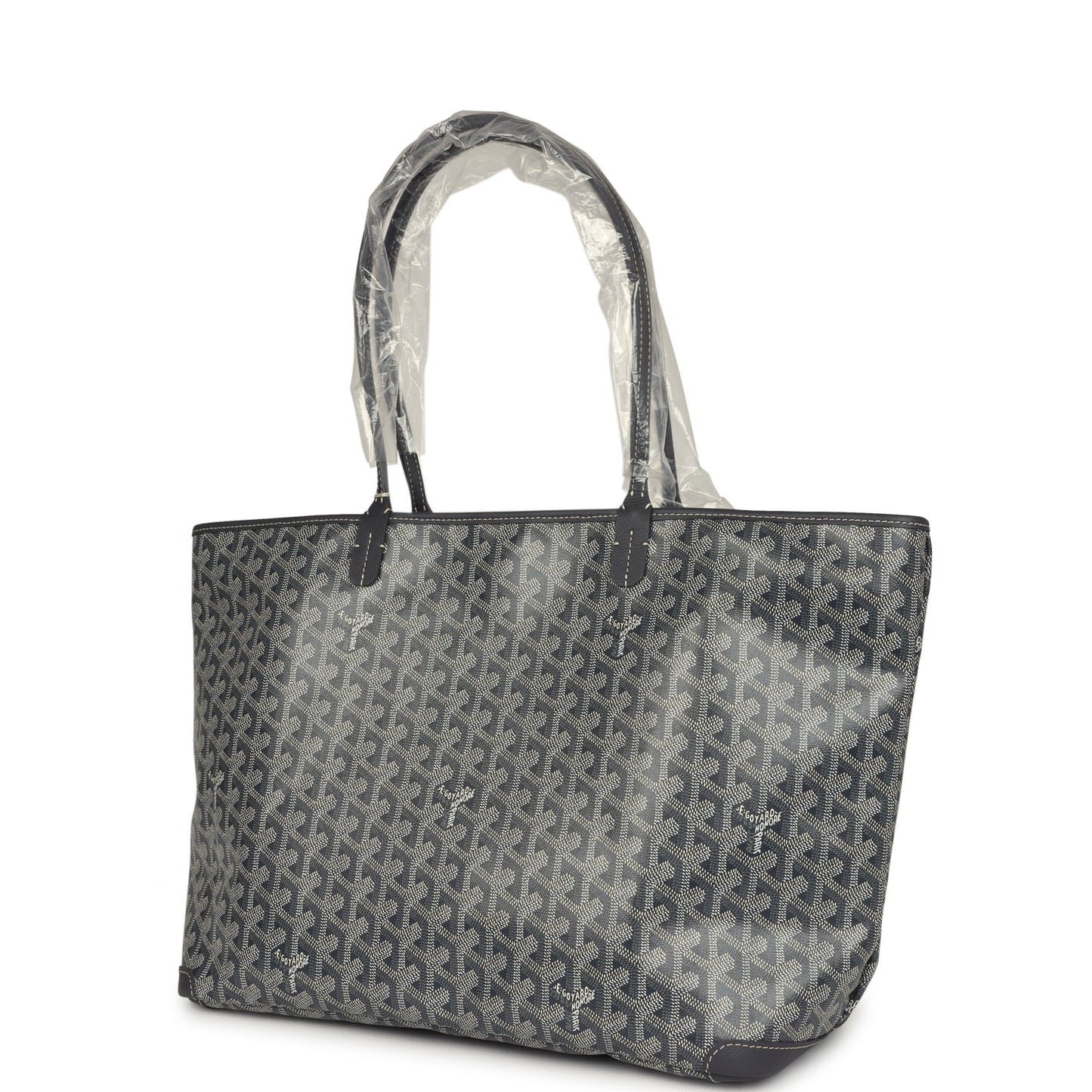 Goyard Artois Tote MM Grey Goyardine Canvas & Chevroches Calfskin Palladium Hardware