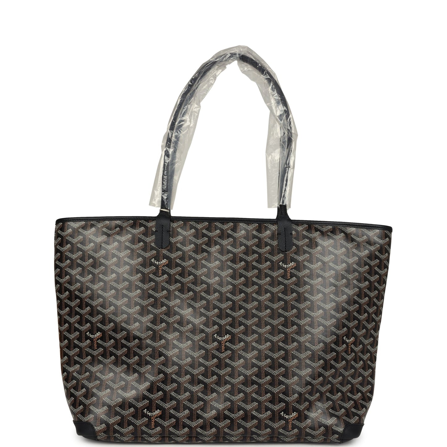 Goyard Artois Tote MM Black Goyardine Canvas & Chevroches Calfskin Palladium Hardware