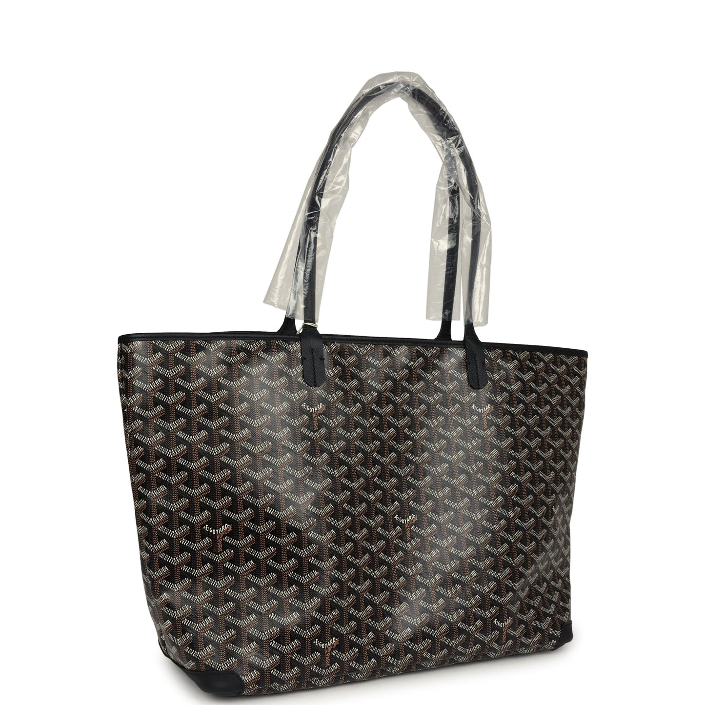 Goyard Artois Tote MM Black Goyardine Canvas & Chevroches Calfskin Palladium Hardware