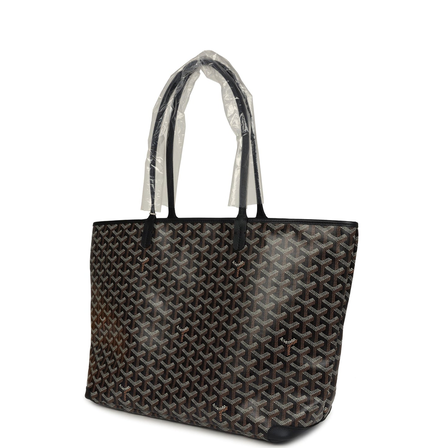 Goyard Artois Tote MM Black Goyardine Canvas & Chevroches Calfskin Palladium Hardware