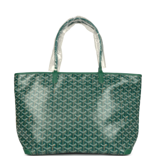 Goyard Artois Tote MM Green Goyardine Canvas & Chevroches Calfskin Palladium Hardware