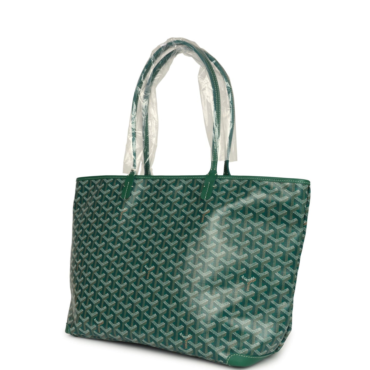 Goyard Artois Tote MM Green Goyardine Canvas & Chevroches Calfskin Palladium Hardware