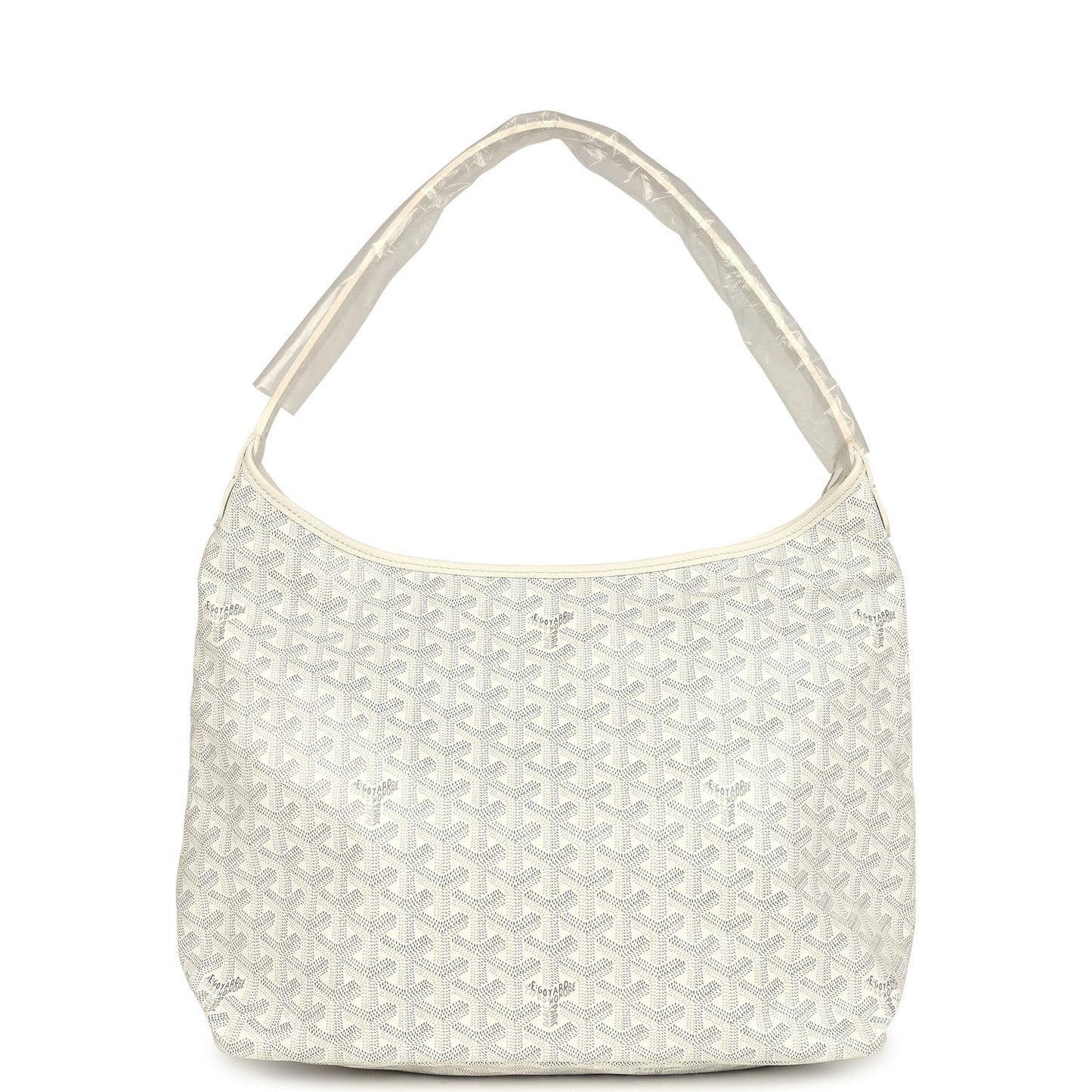 Goyard Goyardine White Boheme Hobo Bag Palladium Hardware