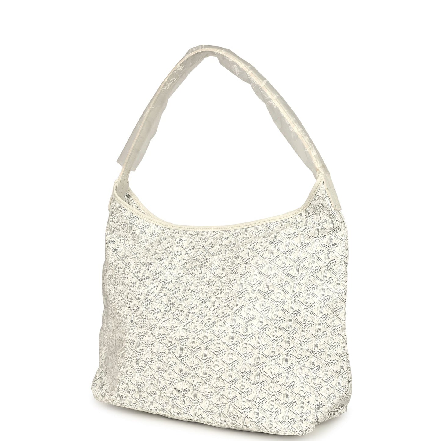 Goyard Goyardine White Boheme Hobo Bag Palladium Hardware