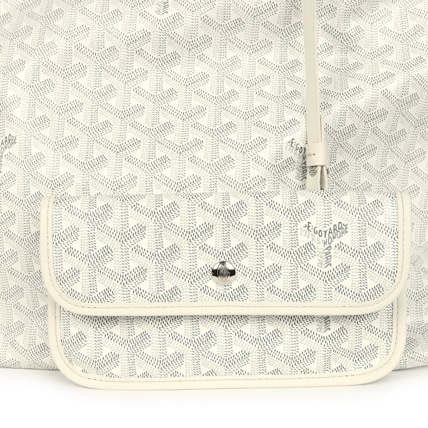 Goyard Goyardine White Boheme Hobo Bag Palladium Hardware