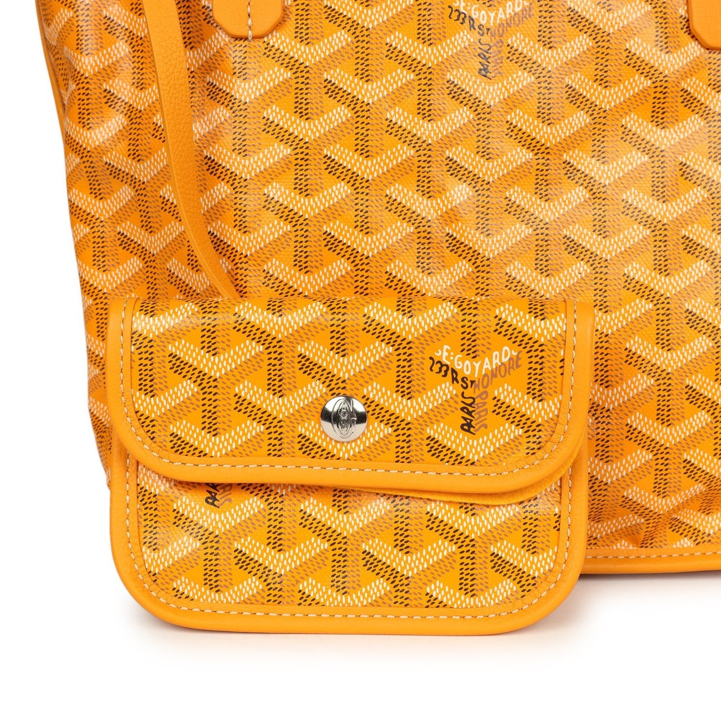 Goyard Goyardine Yellow Anjou Mini Bag Palladium Hardware