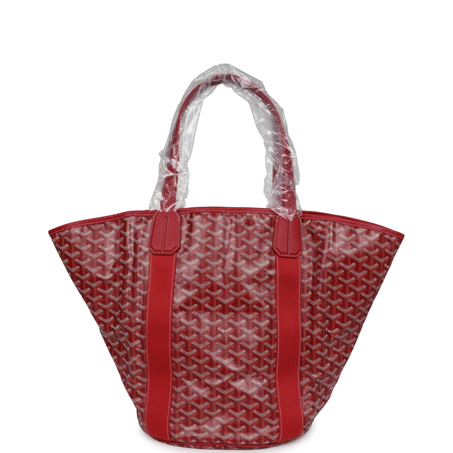 Goyard Limited Edition Eden Rock Belharra Beach Bag Red Goyardine Canvas & Chevroches Calfskin Palladium Hardware & Beach Towel