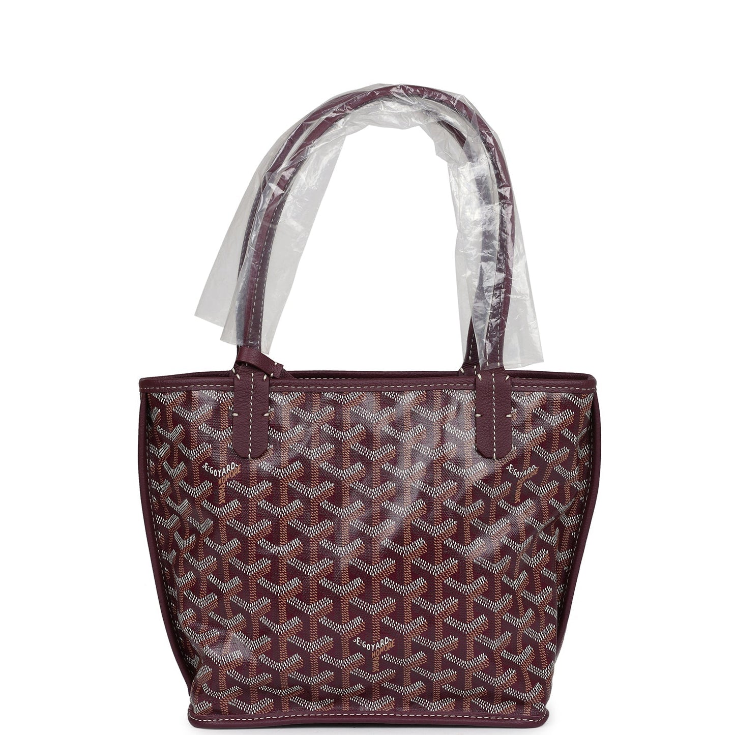 Goyard Goyardine Burgundy Anjou Mini Bag Palladium Hardware