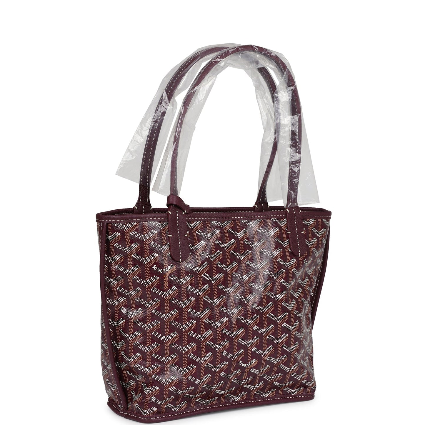 Goyard Goyardine Burgundy Anjou Mini Bag Palladium Hardware