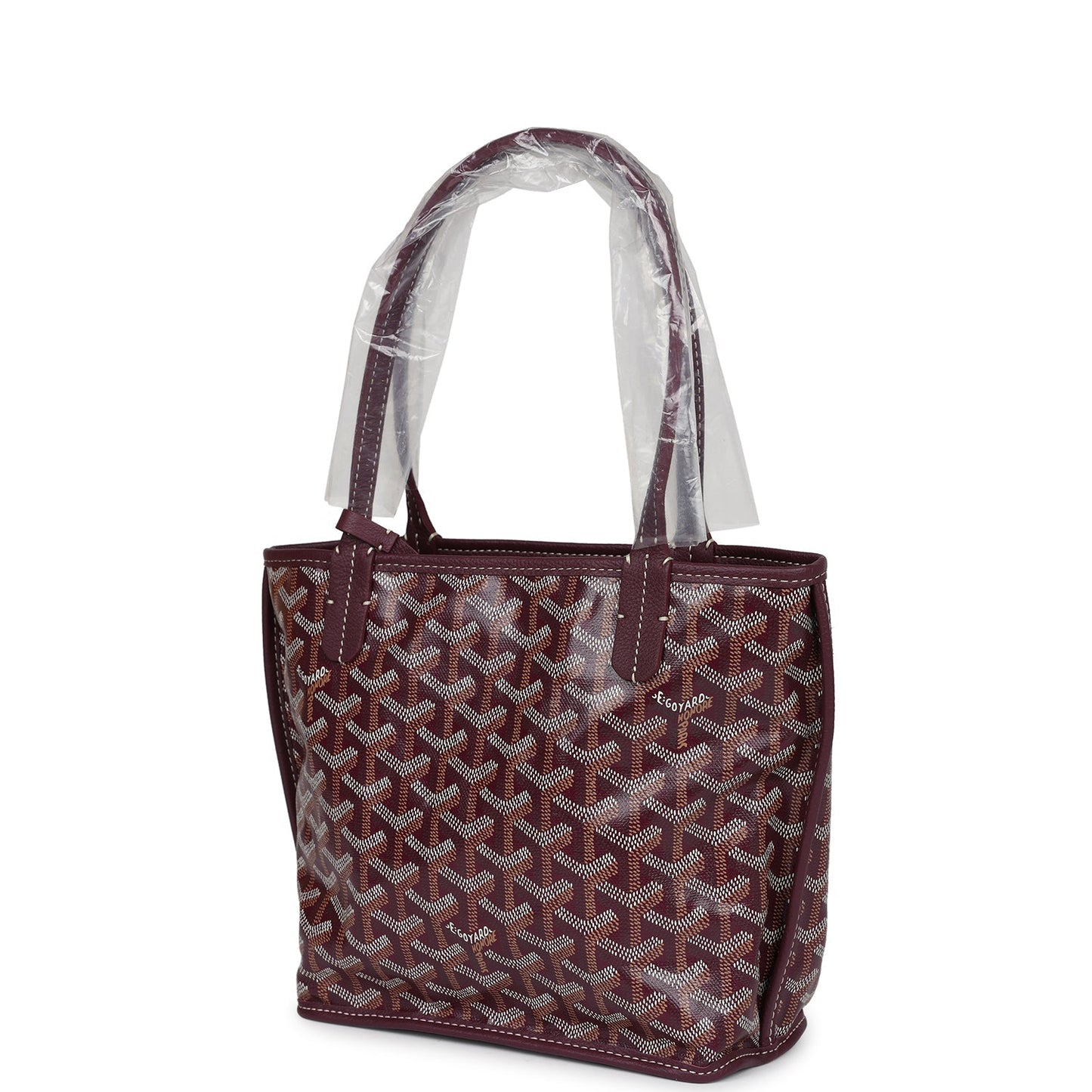 Goyard Goyardine Burgundy Anjou Mini Bag Palladium Hardware