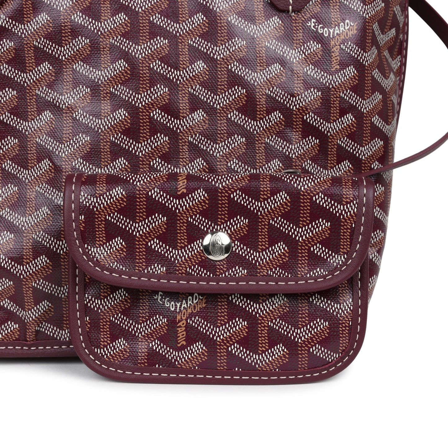 Goyard Goyardine Burgundy Anjou Mini Bag Palladium Hardware