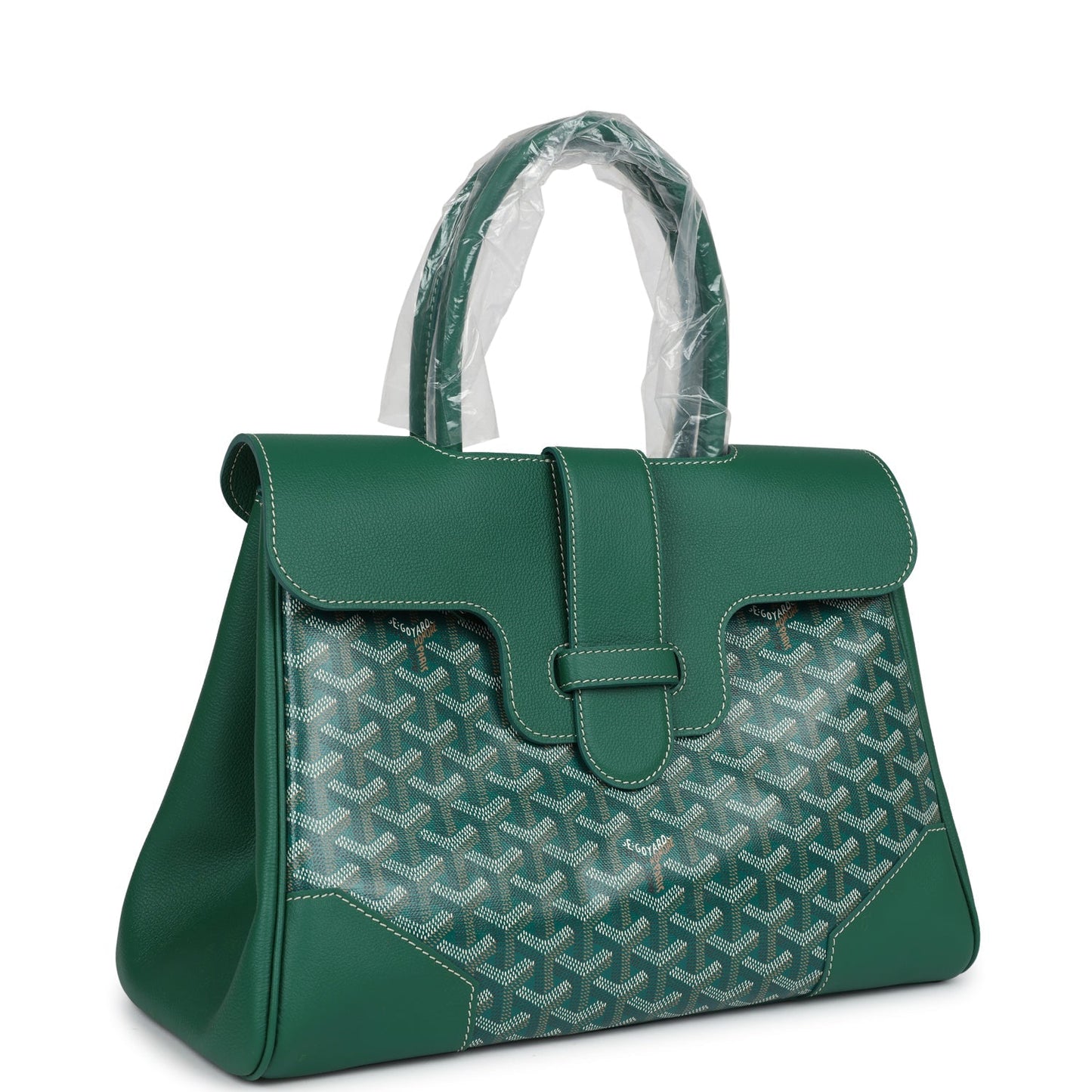 Goyard Saigon Tote Green Goyardine Canvas Palladium Hardware