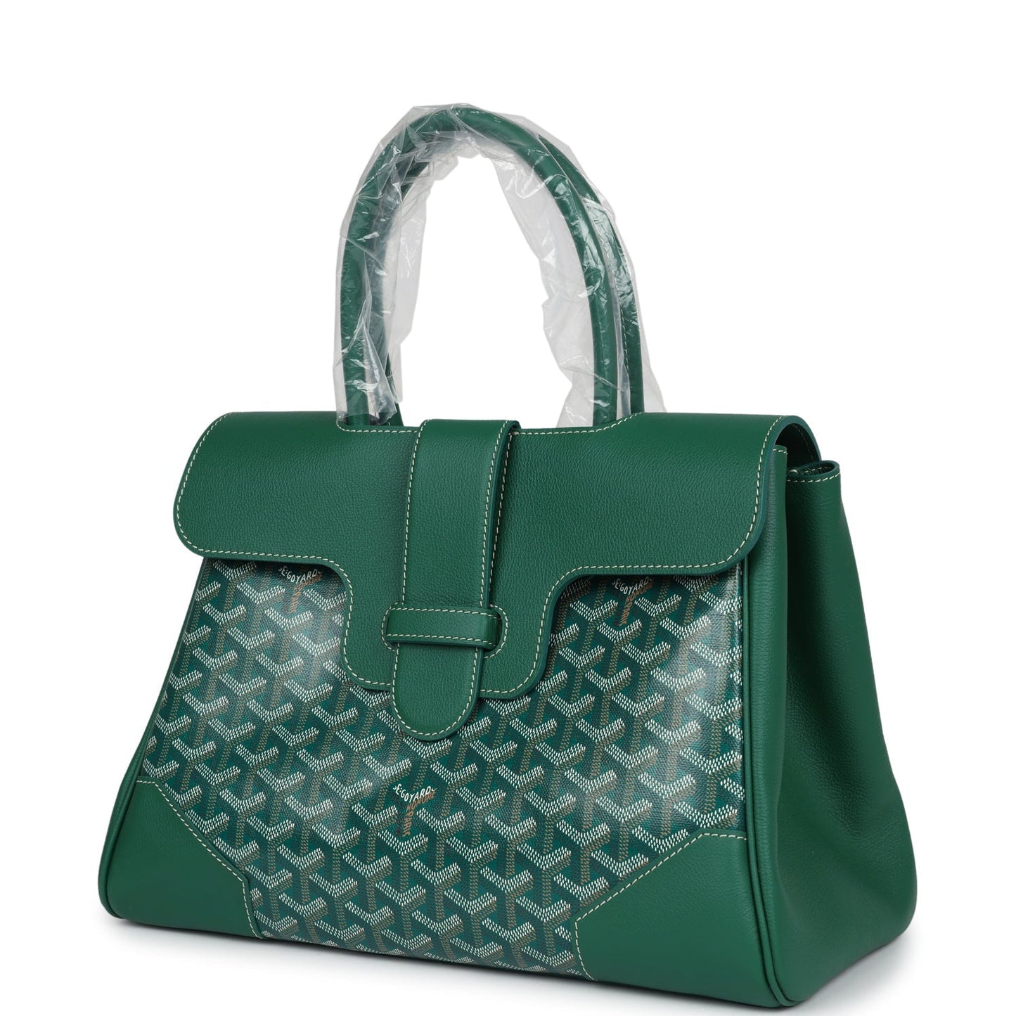 Goyard Saigon Tote Green Goyardine Canvas Palladium Hardware