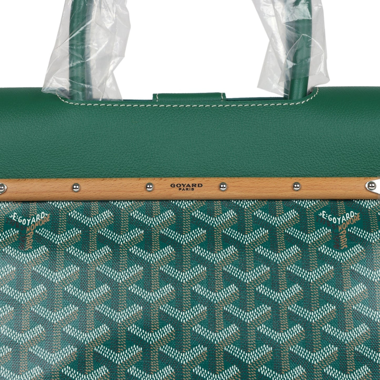 Goyard Saigon Tote Green Goyardine Canvas Palladium Hardware