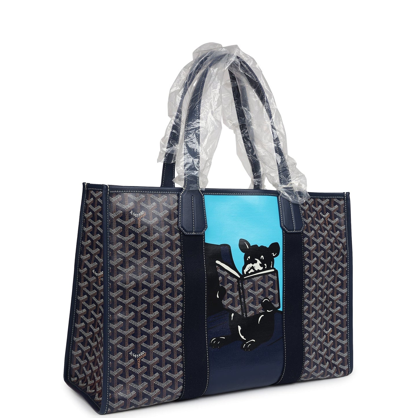 Goyard Villette Tote Bag MM Navy Blue Goyardine Canvas & Chevroches Calfskin