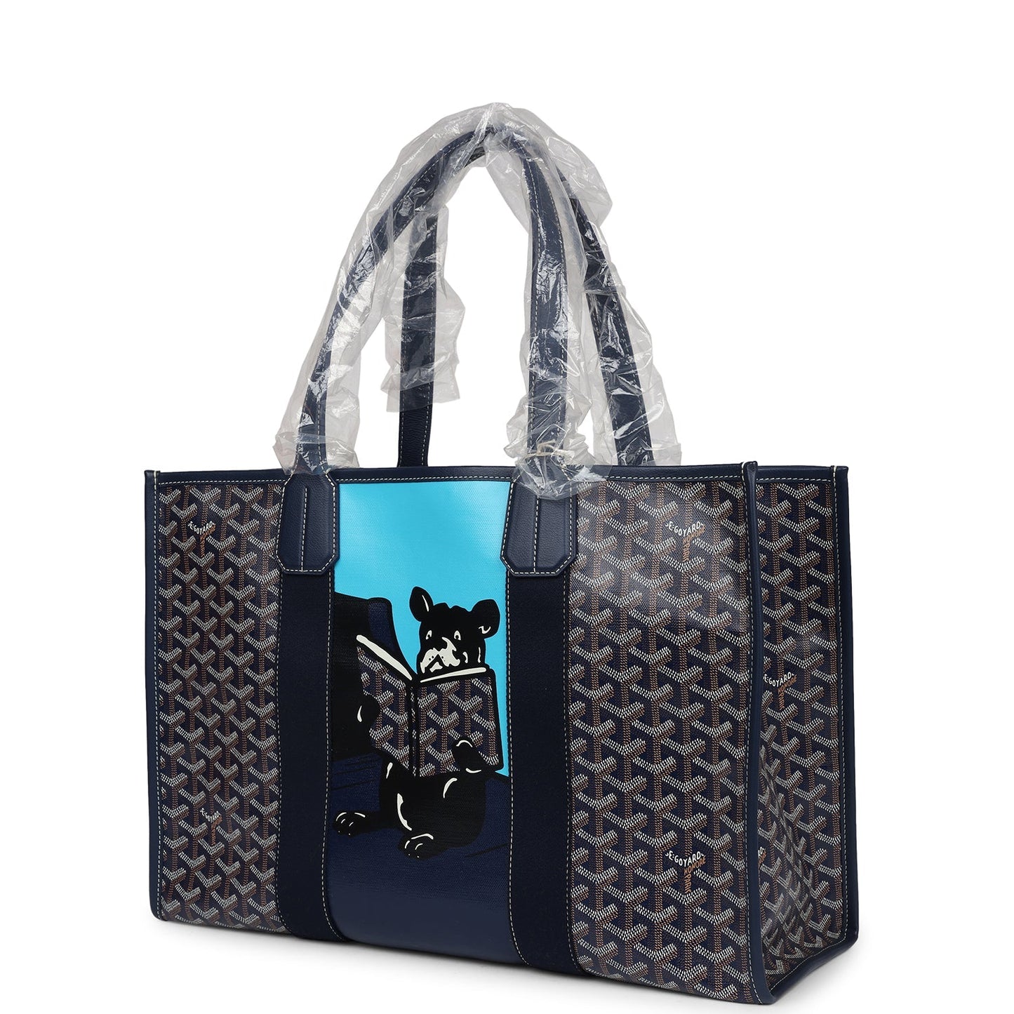 Goyard Villette Tote Bag MM Navy Blue Goyardine Canvas & Chevroches Calfskin