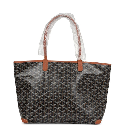 Goyard Goyardine Black and Brown Artois PM Palladium Hardware