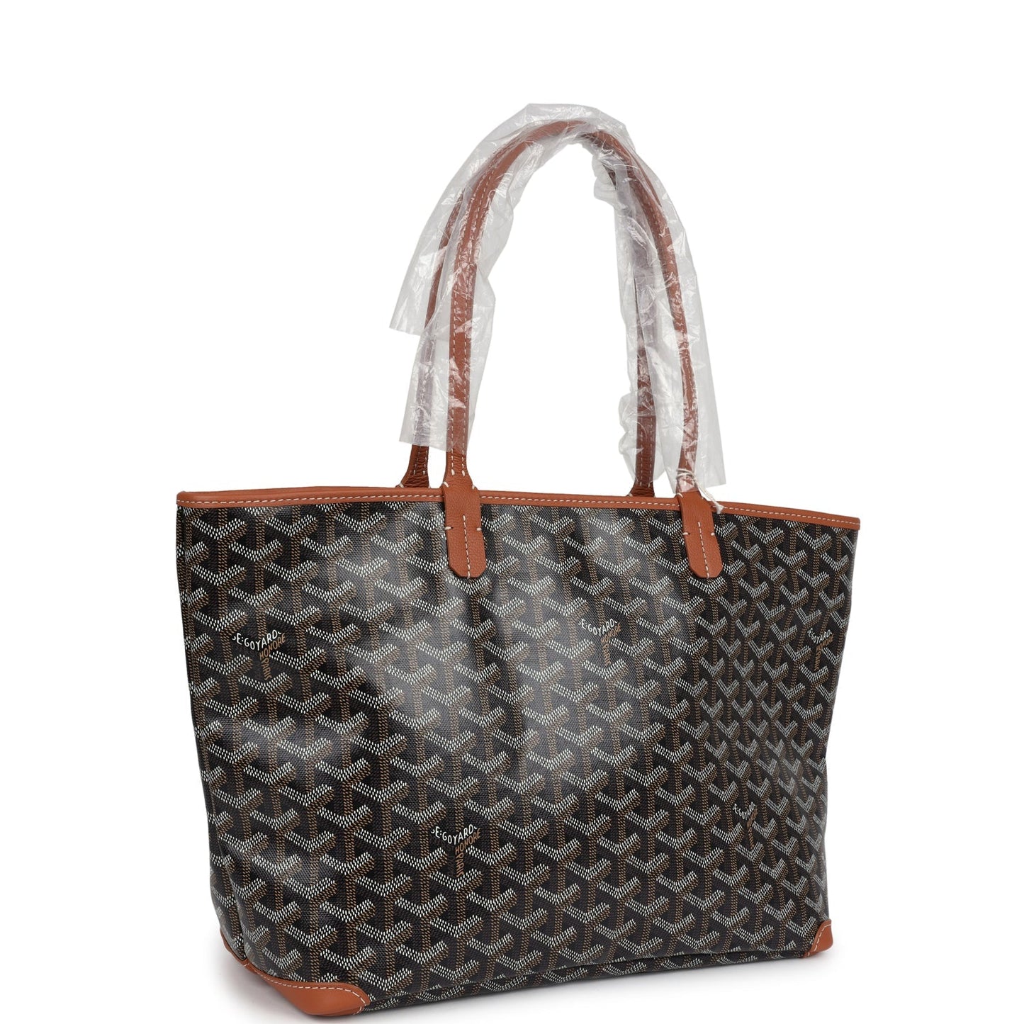 Goyard Goyardine Black and Brown Artois PM Palladium Hardware