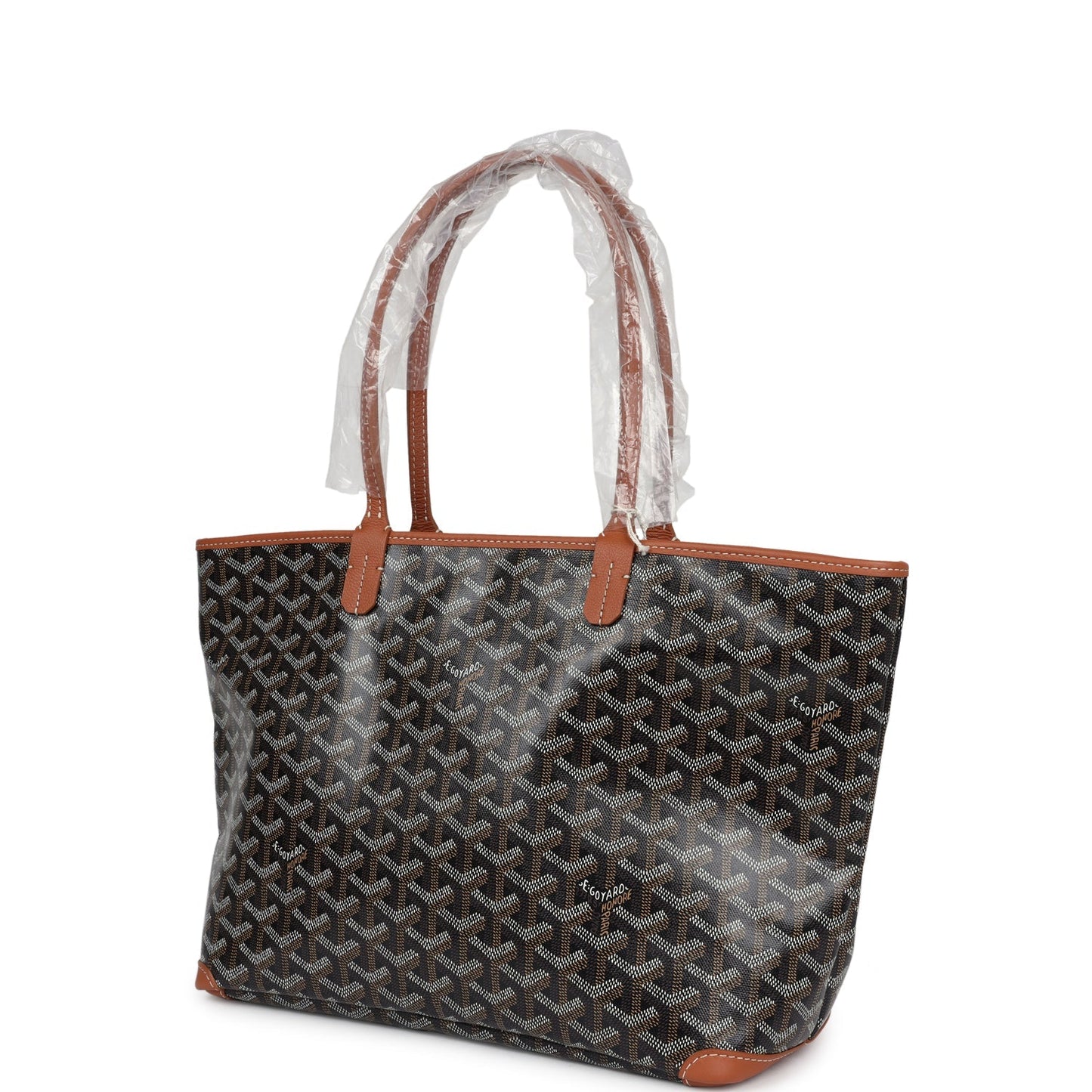 Goyard Goyardine Black and Brown Artois PM Palladium Hardware