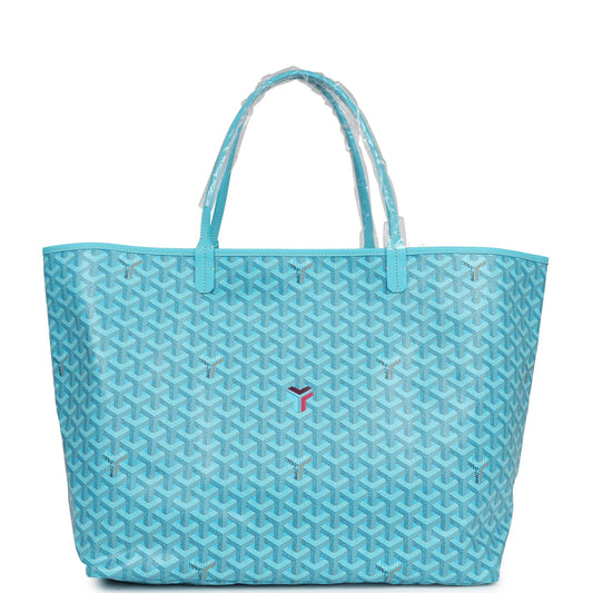 Goyard Goyardine Turquoise St. Louis GM Tote Bag Palladium Hardware Balance Due for KS