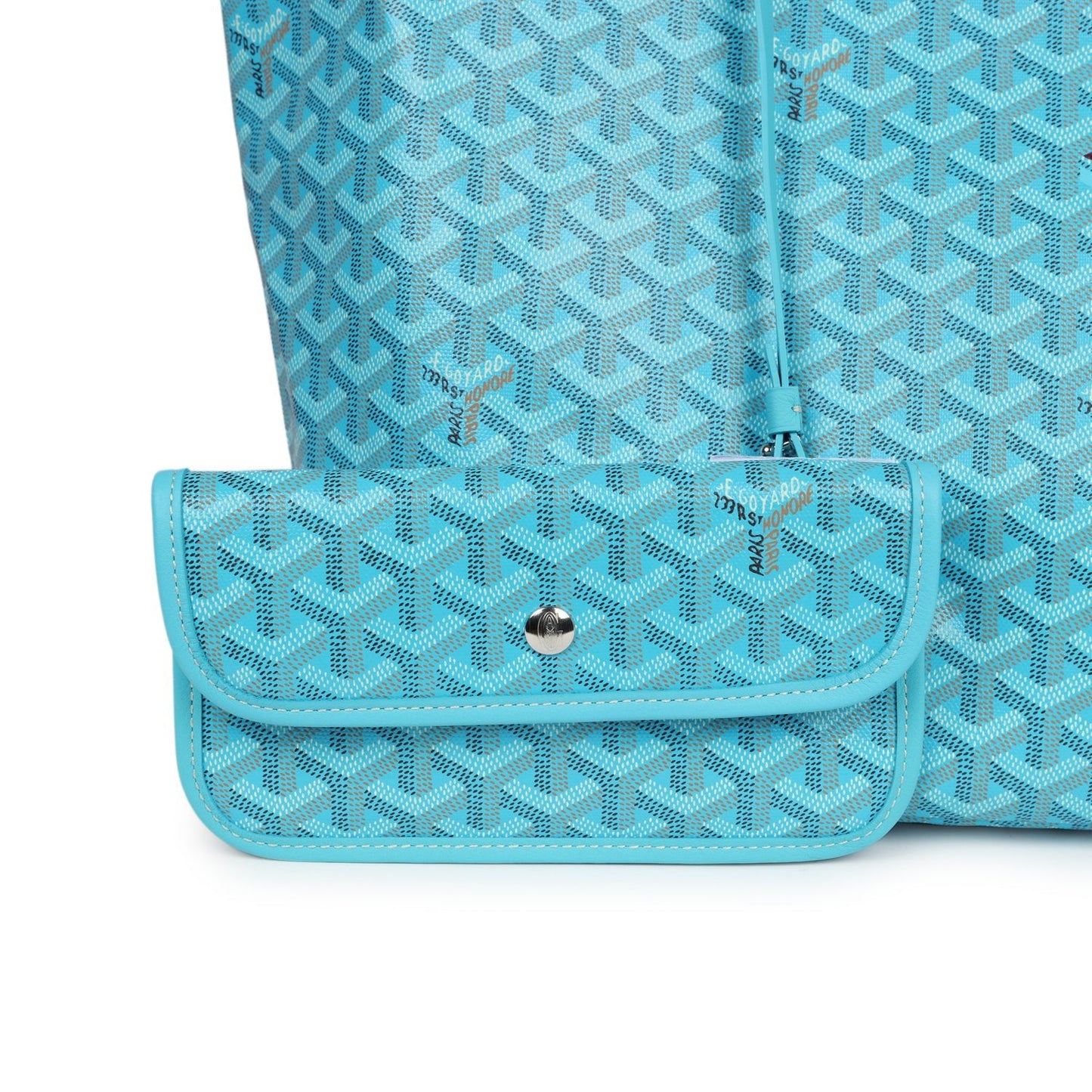 Goyard Goyardine Turquoise St. Louis GM Tote Bag Palladium Hardware Balance Due for KS