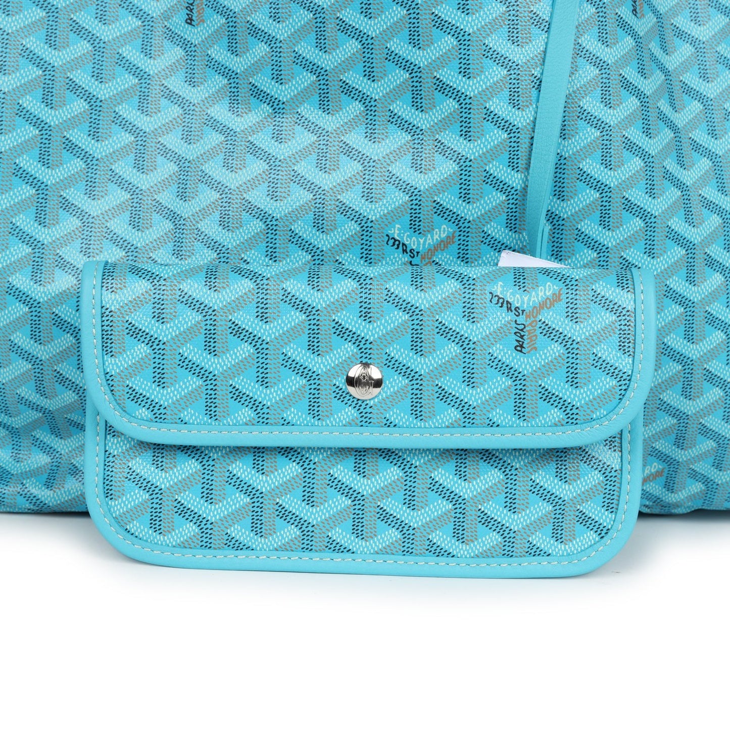 Goyard Goyardine Turquoise St. Louis GM Tote Bag Palladium Hardware