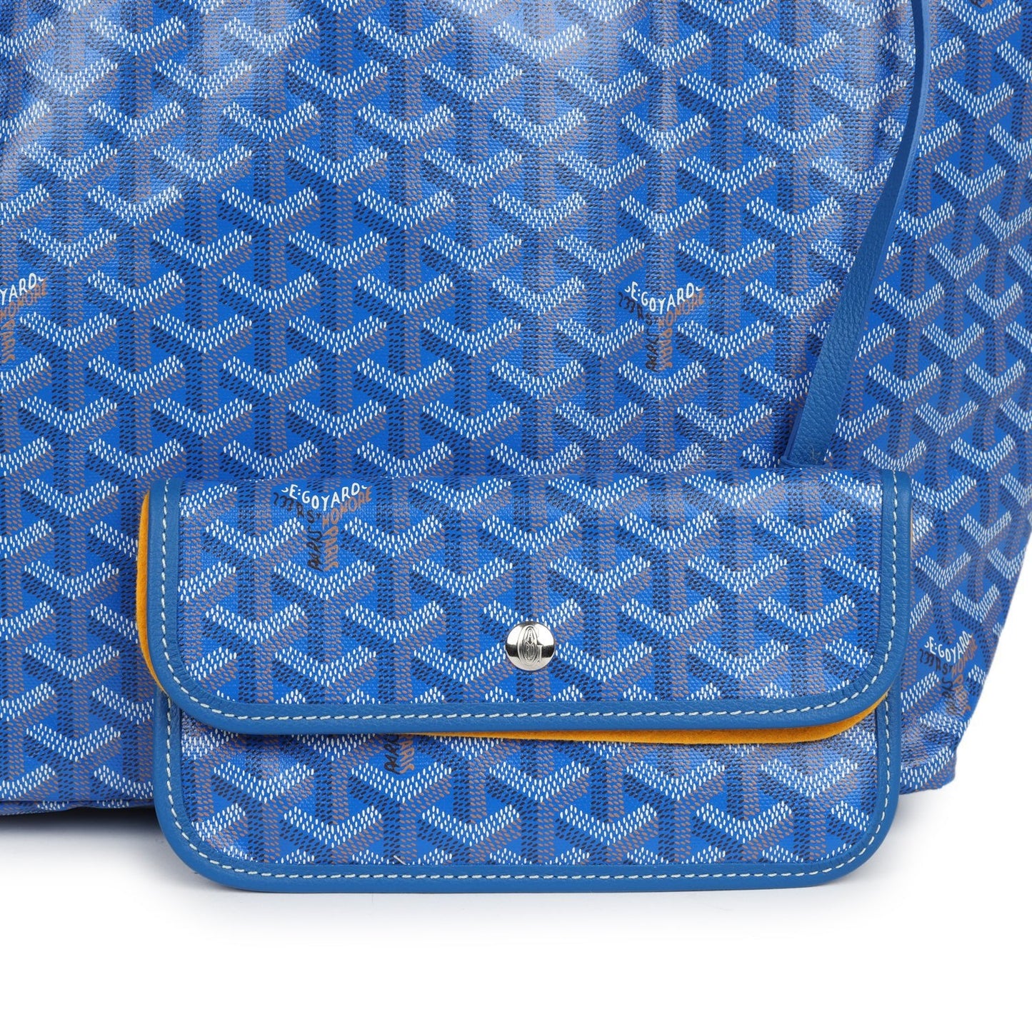 Goyard Goyardine Blue St. Louis PM Tote Bag Palladium Hardware