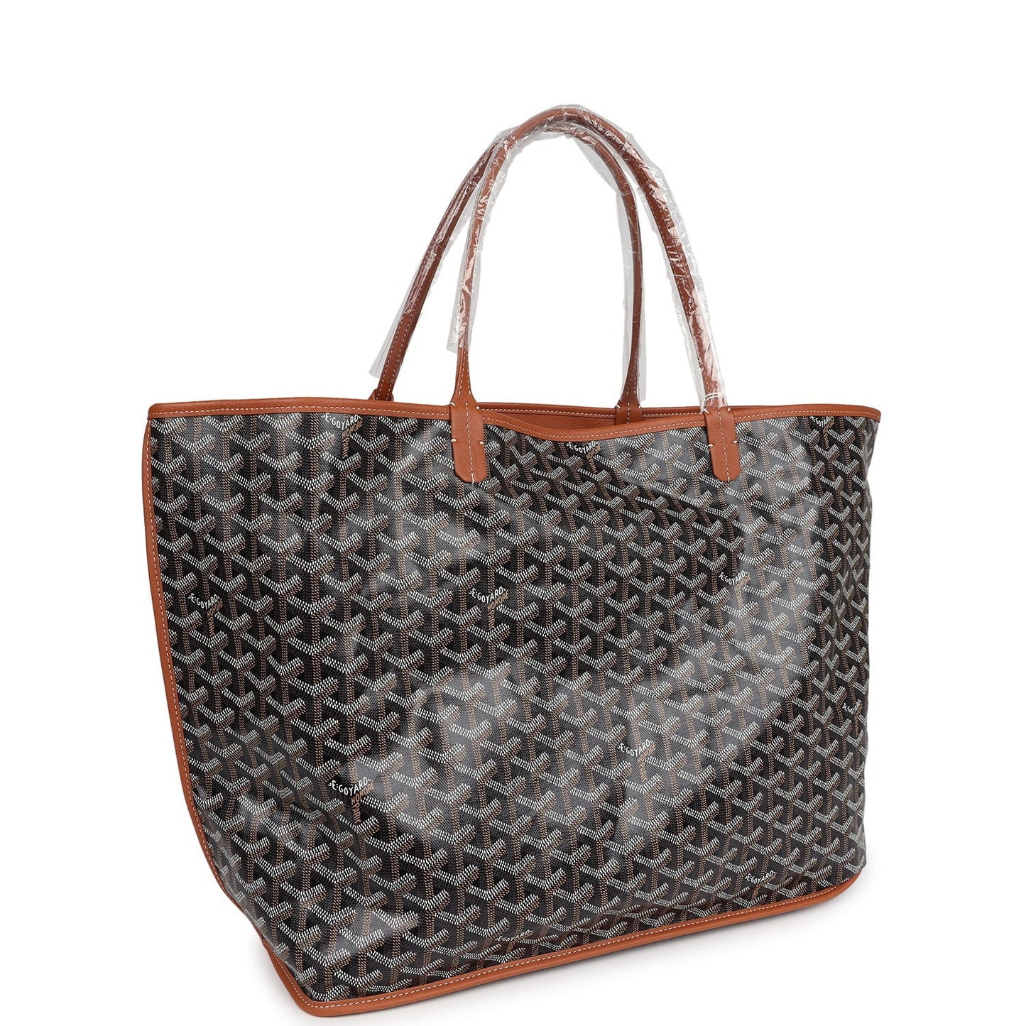 Goyard Goyardine Black and Brown Anjou GM Reversible Tote Bag Palladium Hardware