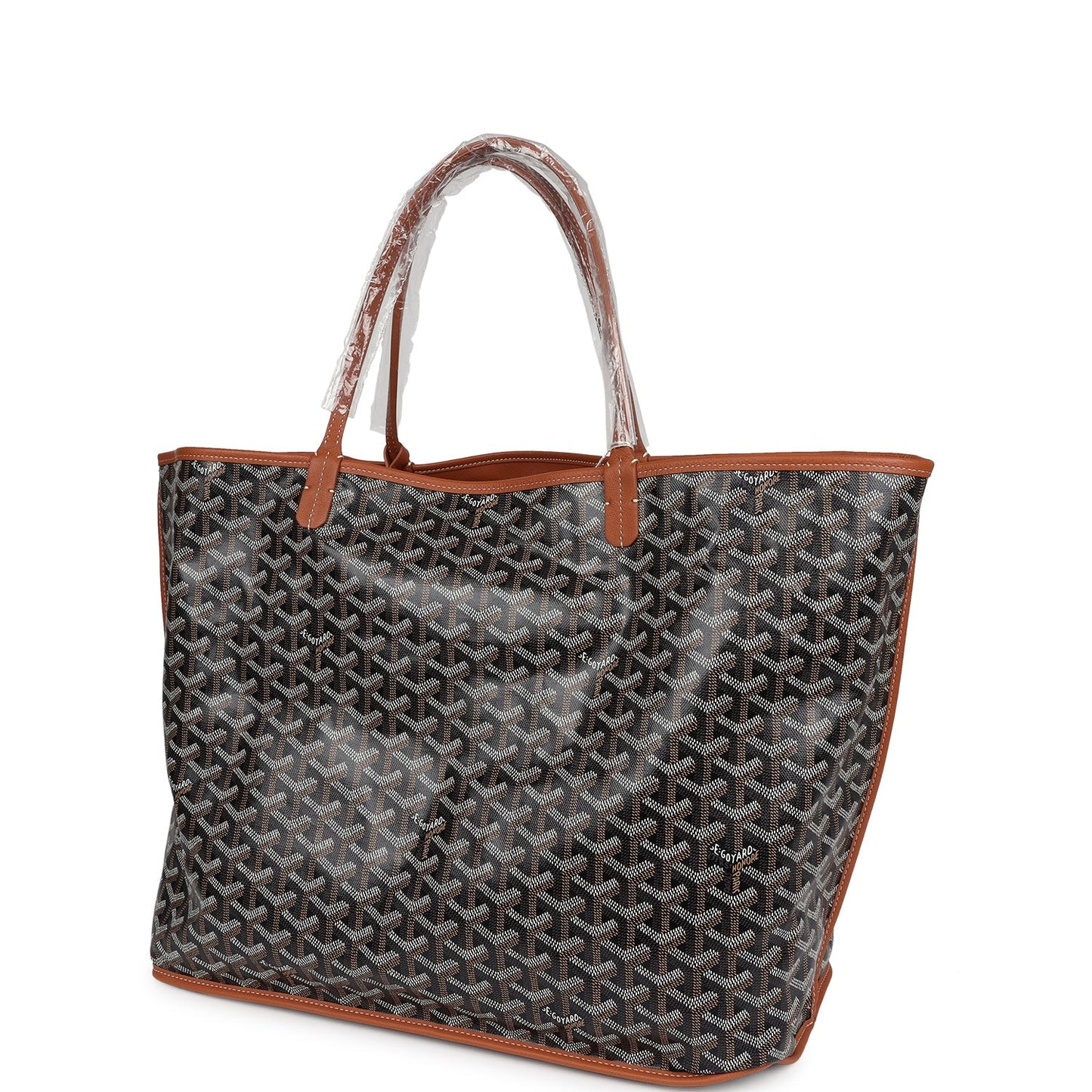 Goyard Goyardine Black and Brown Anjou GM Reversible Tote Bag Palladium Hardware