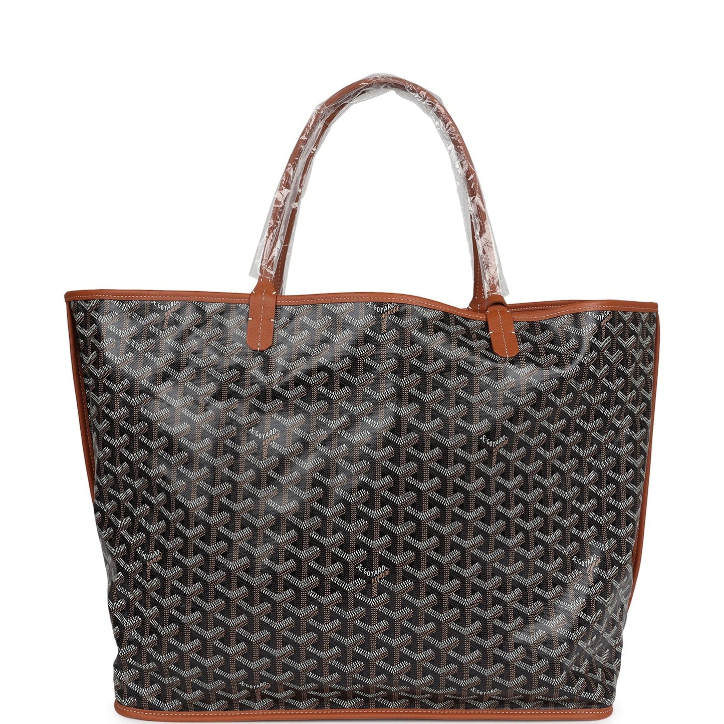 Goyard Goyardine Black and Brown Anjou GM Reversible Tote Bag Palladium Hardware