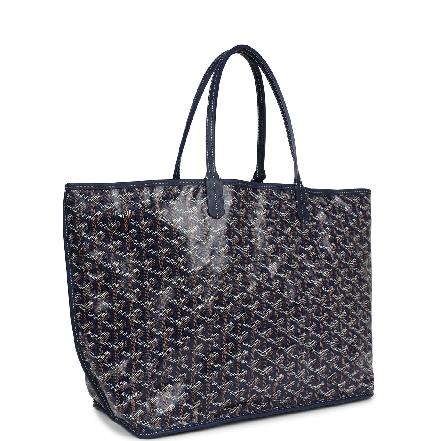 Goyard Anjou PM Navy Goyardine Canvas Palladium Hardware