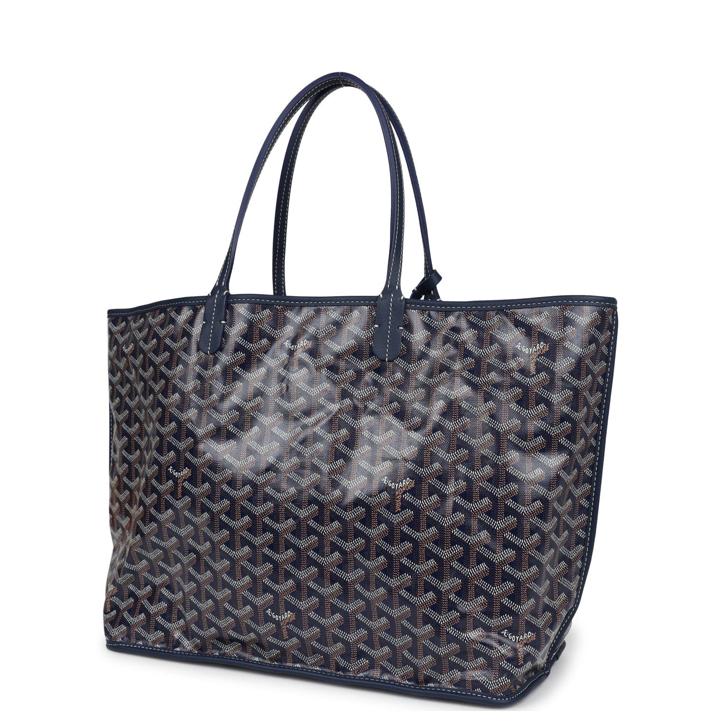 Goyard Anjou PM Navy Goyardine Canvas Palladium Hardware