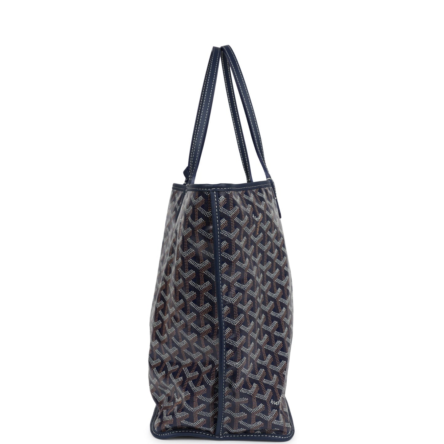 Goyard Anjou PM Navy Goyardine Canvas Palladium Hardware