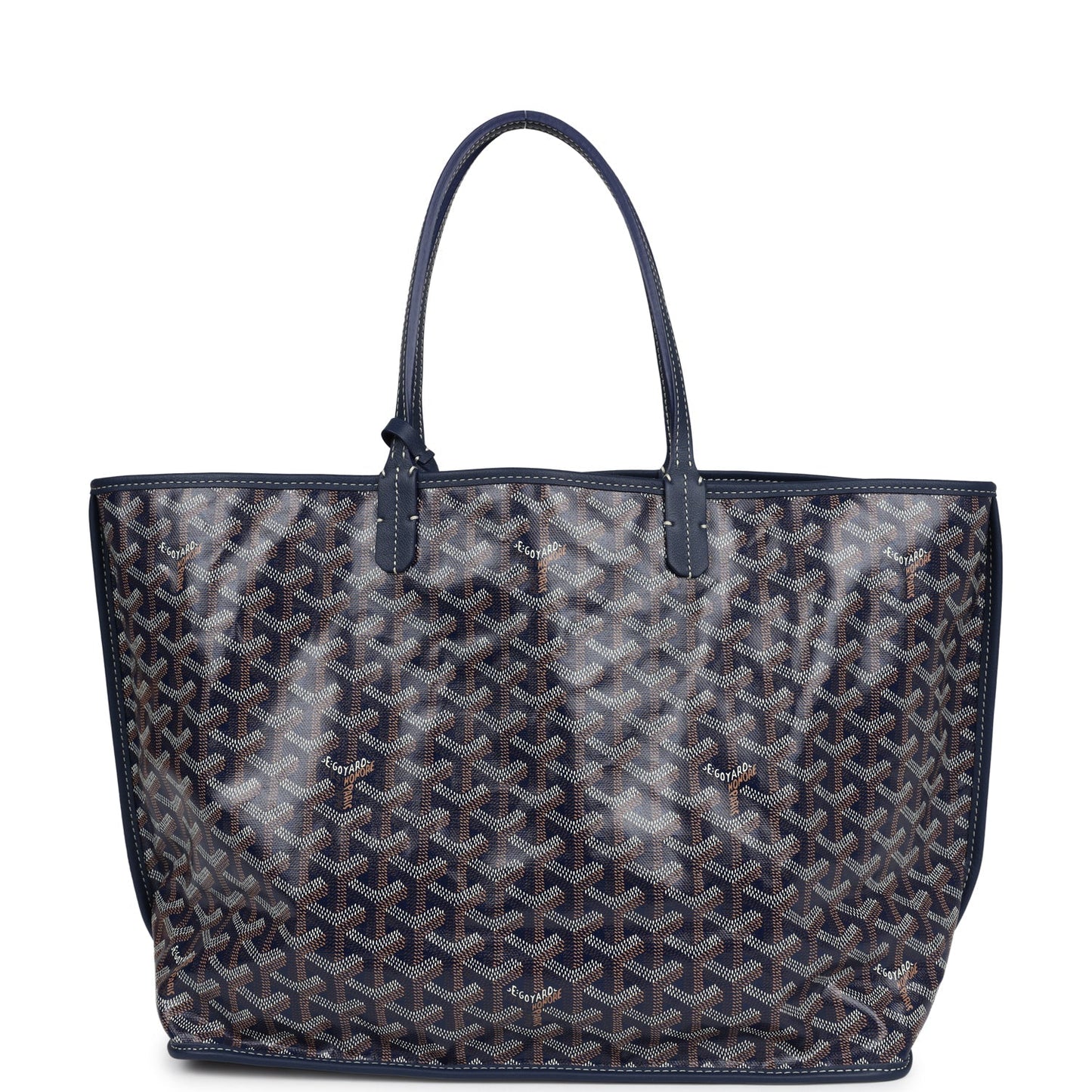 Goyard Anjou PM Navy Goyardine Canvas Palladium Hardware