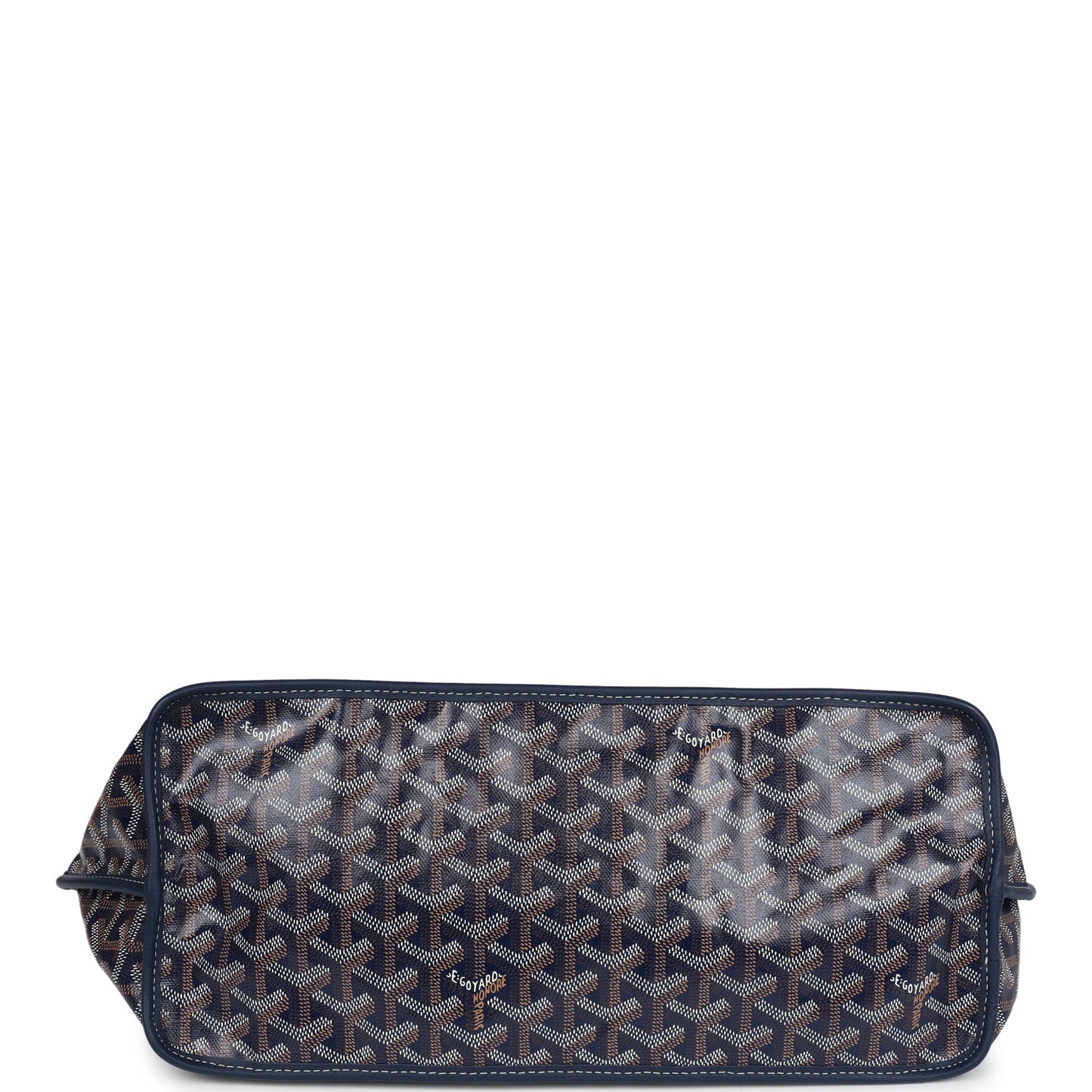 Goyard Anjou PM Navy Goyardine Canvas Palladium Hardware