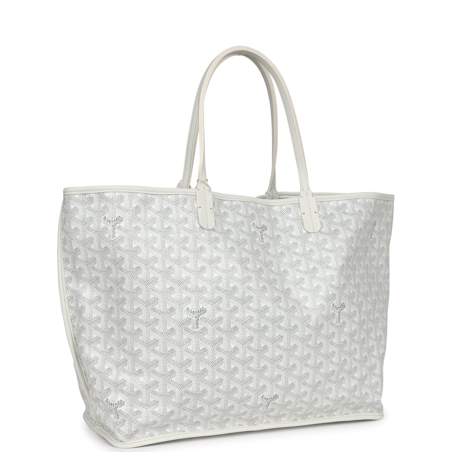 Goyard Goyardine White Anjou PM Reversible Tote Bag Palladium Hardware