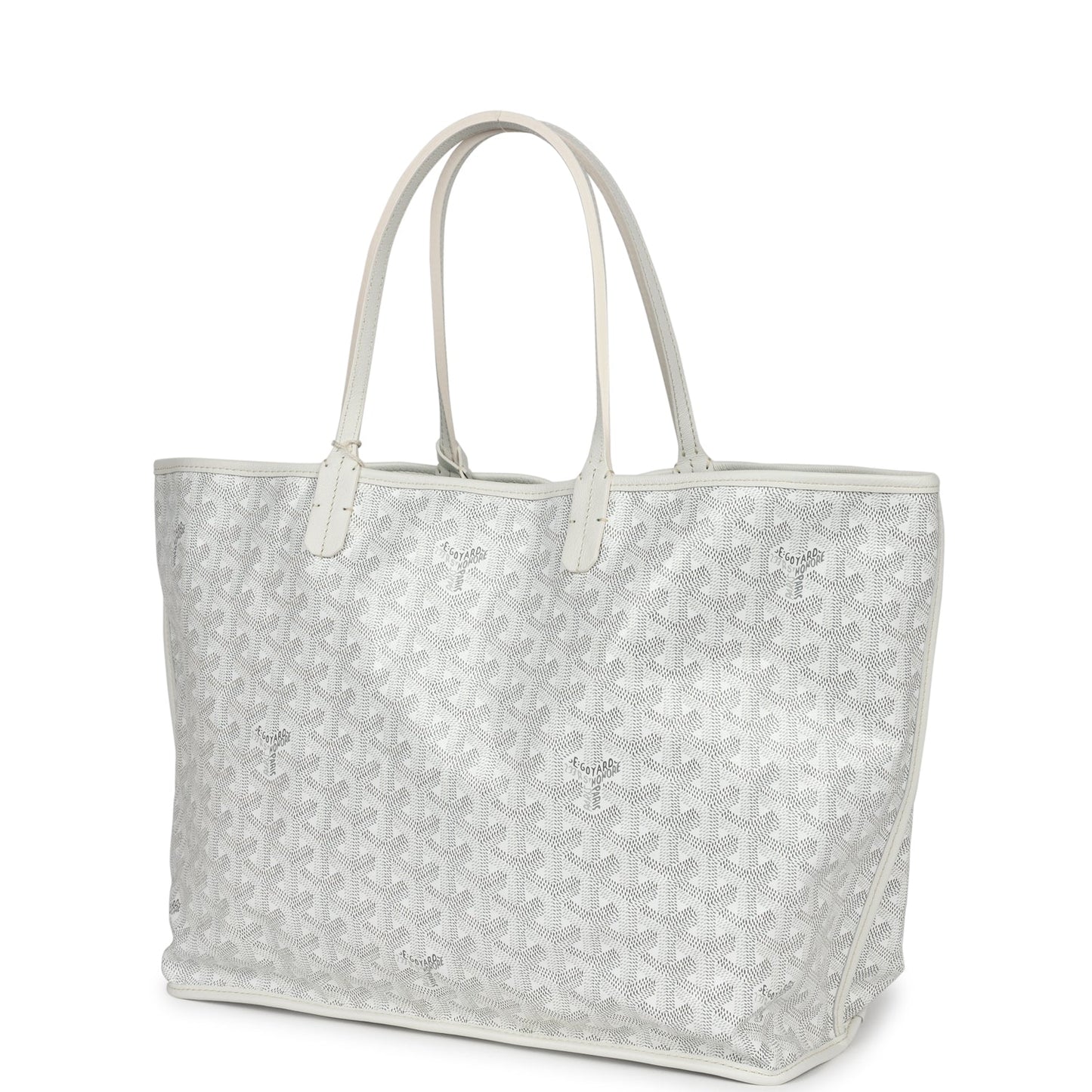 Goyard Goyardine White Anjou PM Reversible Tote Bag Palladium Hardware