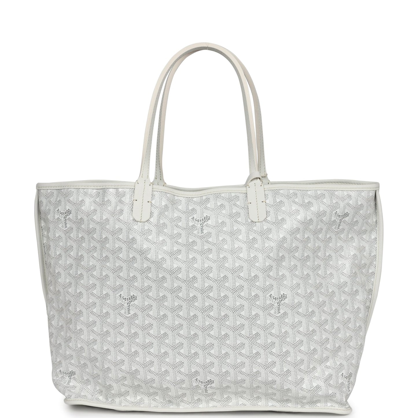 Goyard Goyardine White Anjou PM Reversible Tote Bag Palladium Hardware